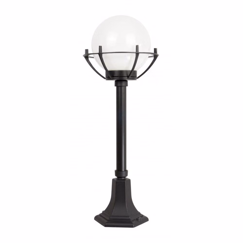 Lampada da giardino a stelo 72 cm sfera bianca o fumé 25 cm 1xE27 nero IP43 SU-MA Kule K 5002/3/KPO