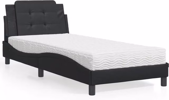 Struttura Letto Zadar Design Mania in Similpelle Nero L/P/H: 218 x 105 x 74,5 cm (senza materasso) – 1