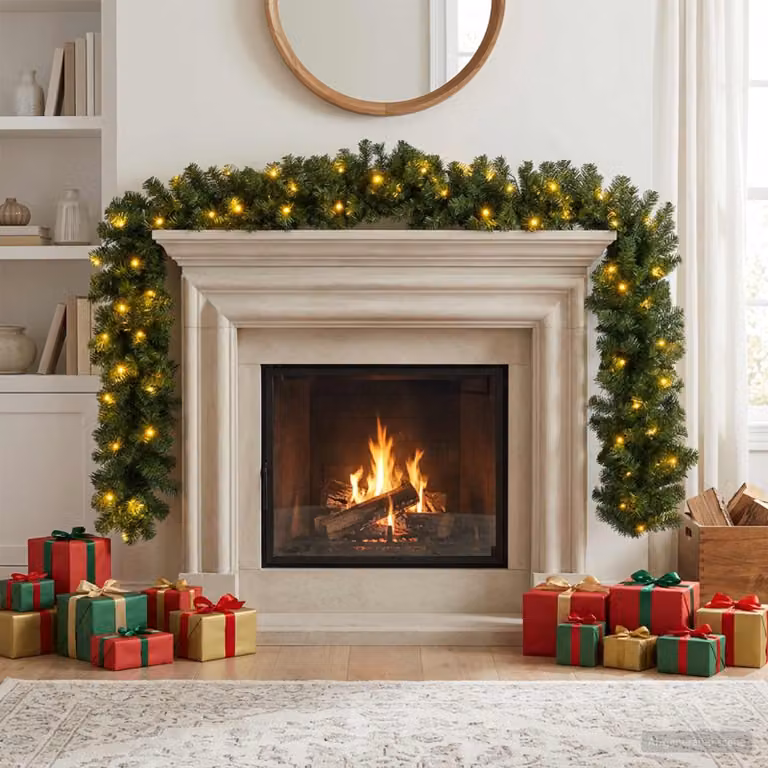 vidaXL Ghirlanda di Natale Verde 270 cm PVC 50 LED
