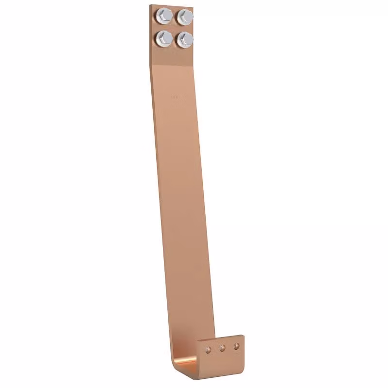 Barra collettrice ABN CU 80x10 mm, unipolare 1600 A, piegata 615x187 mm, forata con accessori di montaggio XAS991B