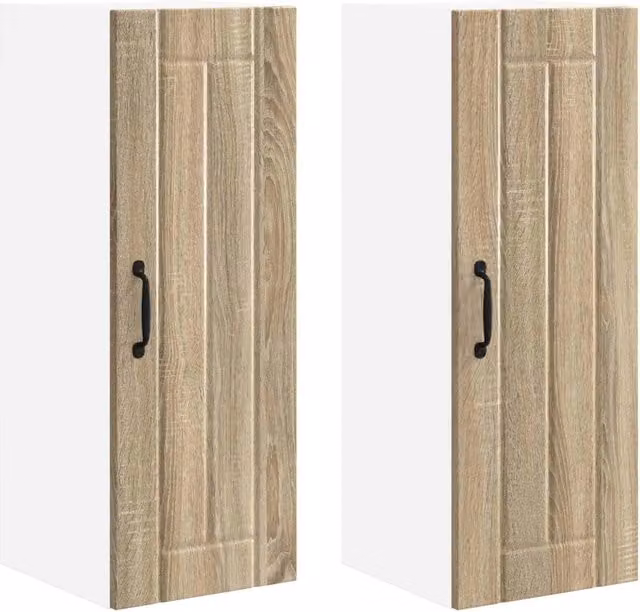 Set di 2 mobili da cucina moderni pratico spazio portaoggetti 30 x 31 x 80 cm in legno multistrato rovere sonoma 02_0054028