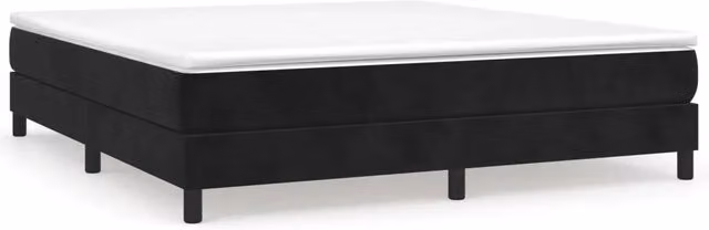 Letto matrimoniale moderno DESIGN IN con struttura a rete a molle in velluto nero L: 180 cm, P: 200 cm