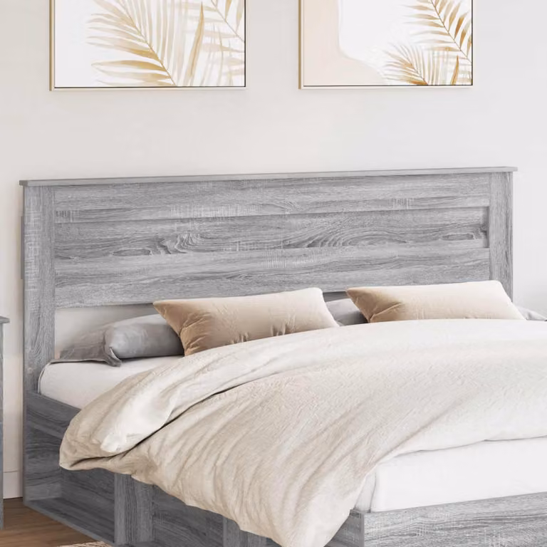 Testiera per letto vidaXL in legno ingegnerizzato grigio con finitura lucida e stile minimalista
