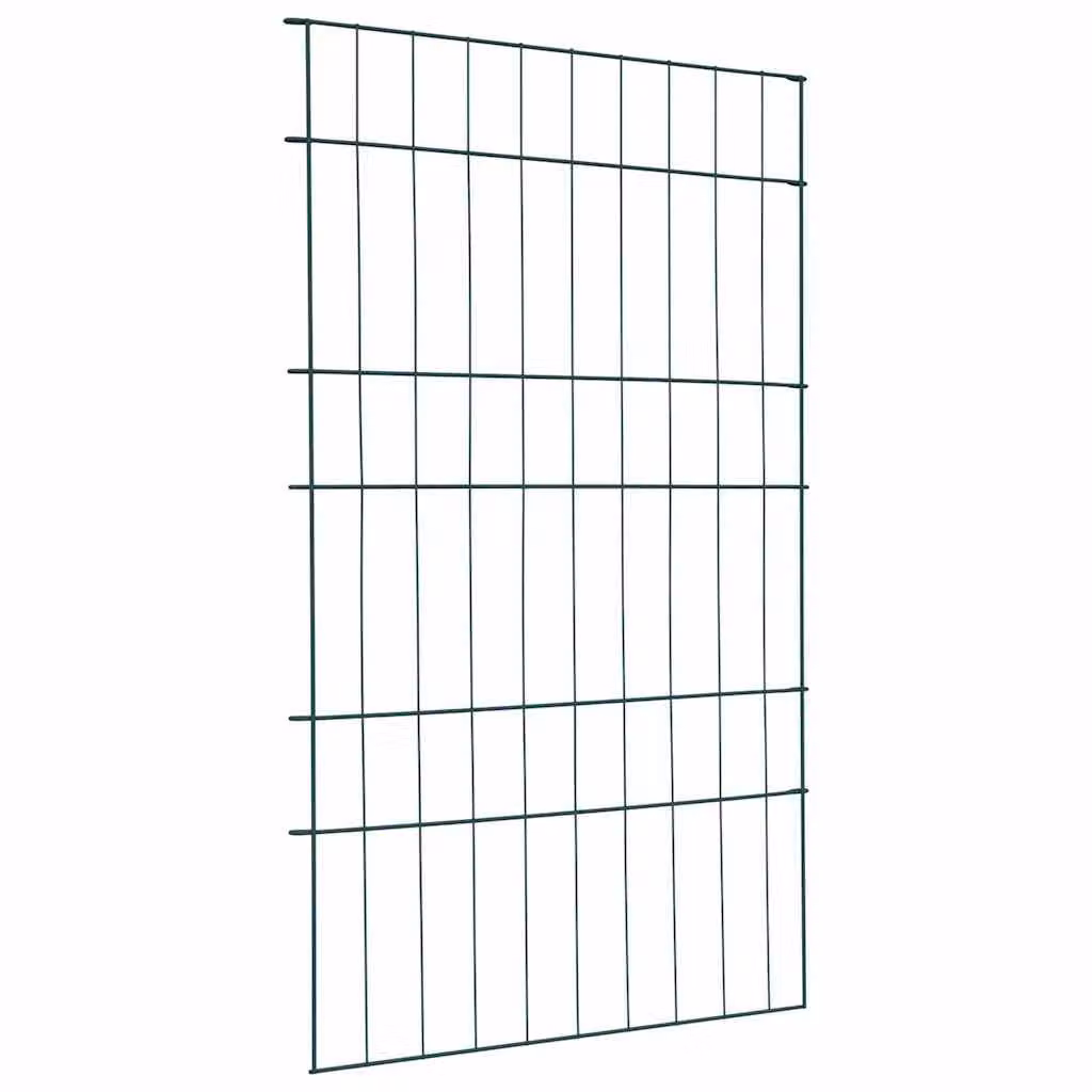 vidaXL Set di 8 pezzi di recinzione per stagno in acciaio verde, L: 50 cm, H: 80 cm