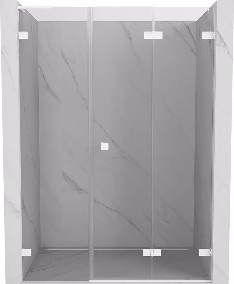 Mexen Lunar-F L porta doccia pieghevole destra 120 cm, trasparente, bianco - 836SL-120-050-20-00-P