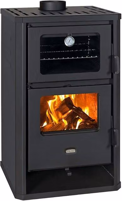 Stufa a Legna con Forno Prity FG D 14kw Nero L/P/H: 93.0 x 57.0 x 53.0 cm