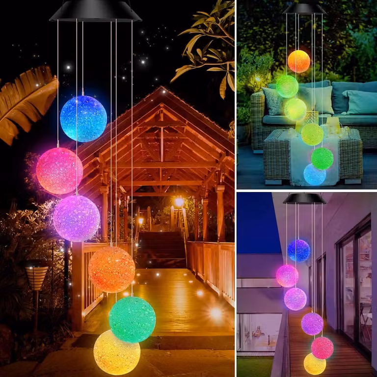 Lampada da esterno, lampada da giardino solare, luci LED, 2 pezzi (1 + 1), multicolore - Chimy