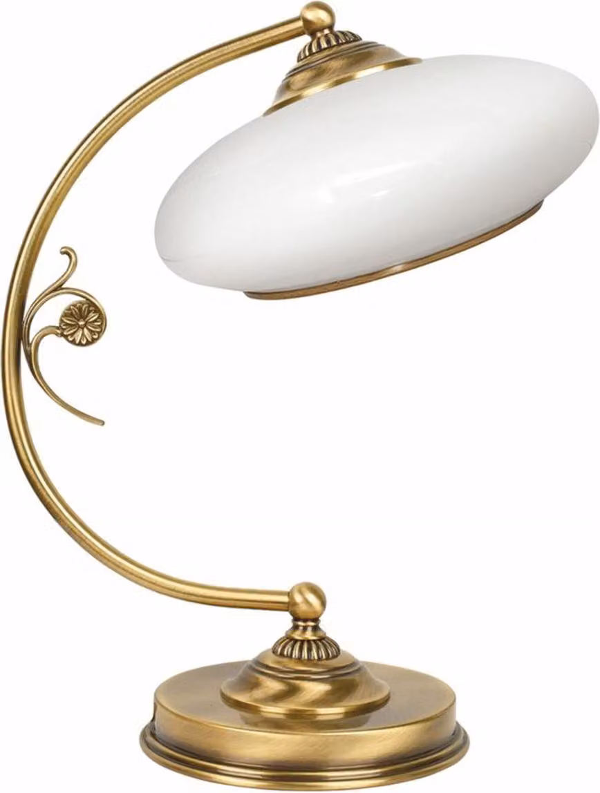 Casa Padrino lampada da tavolo barocca ottone con patina / bianco h. 37 cm