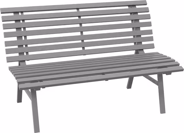 Panchina da esterno Outsunny a 2 posti in alluminio a doghe, Grigio, L 123 x P 67 x H 79 cm