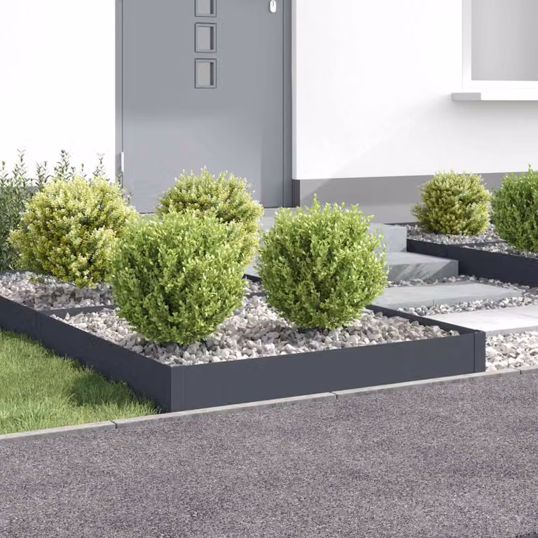 Set di 4 bordure per prato vidaXL in acciaio colore antracite L 100 x P 100 x H 20 cm
