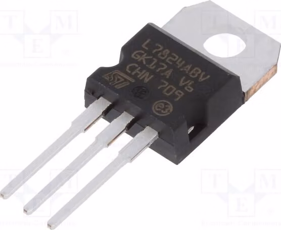 1x IC: Stabilizzatore di tensione, regolato (no), 1,5A, 24V, montaggio a foro passante (THT), modello L7824ABV-DG, nuovo