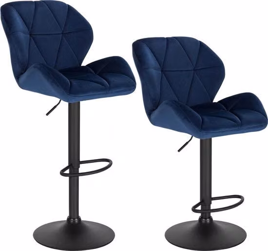 Sedia da Bagno - 2 Pezzi - Sedia da Bagno - Set da 2 - Sedia da Bagno Luxe - Con Schienale - Sedia da Bagno - Blu Scuro