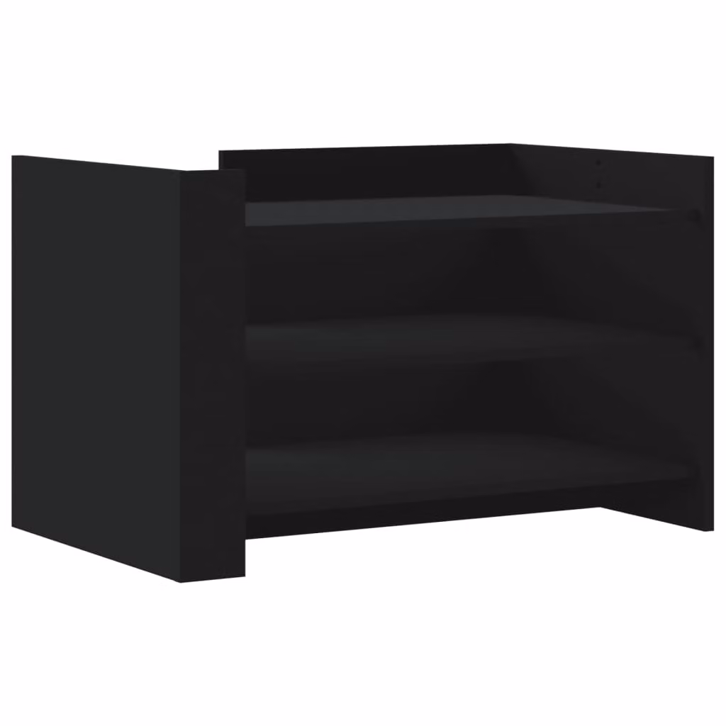 Tavolino da Salotto Nero 80x50x50 cm in Legno Multistrato