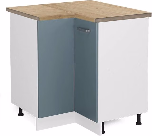 Mobile ad angolo cucina R-Line Grigio-blu/Bianco 75.6 cm, PL Rovere Vicco