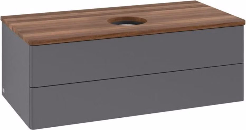 V&B Mobiletto senza struttura frontale - illuminazione Antao 100x36x50cm, WBP w. wal, Anthrac. m Lac