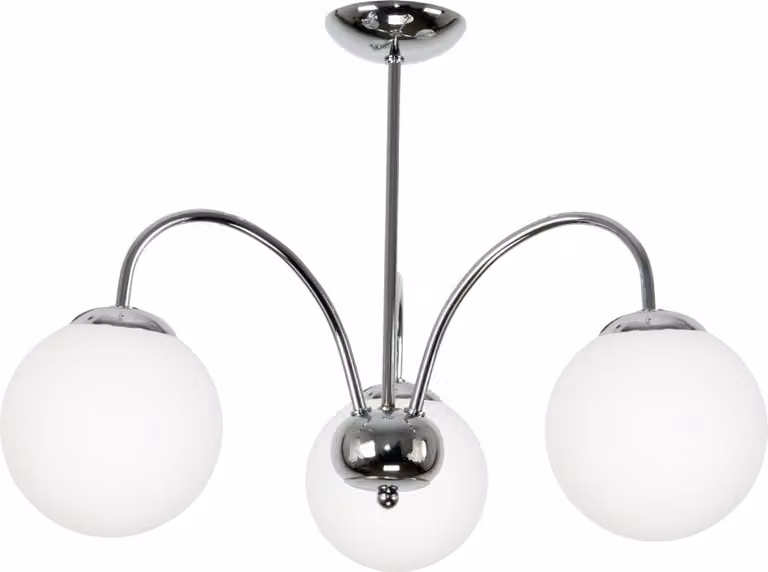 Lampada da soffitto Lampada a sospensione Lampadario Cromo Vetro Sfera Bianco Dorin 7-262