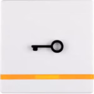 Berker 16516069 Interruttore a bilanciere con lente arancione e simbolo tattile, porta bianco polare, completo di Berker Q.1/Q.3