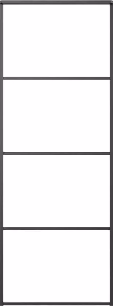 Porta Scorrevole Vetro Smerigliato ESG Alluminio 76x205 cm Nera