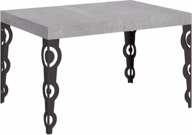 Tavolo allungabile 140/224x80cm Karamay cemento gambe antracite