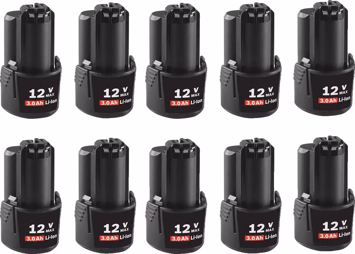 Batteria di ricambio per elettroutensili Bosch, capacità 3000mAh, 10,8V/12V Max, 10 PEZZI
