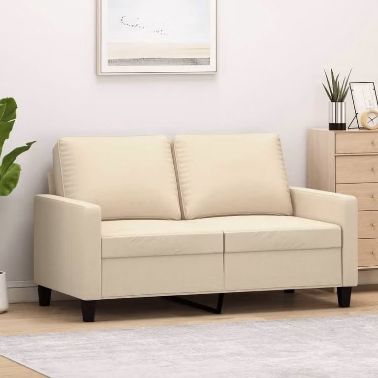 Divano Maison Exclusive, due posti, color crema, 120 cm, rivestito in tessuto