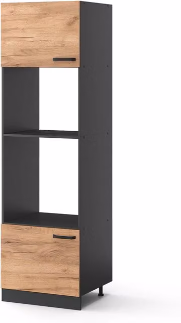 Mobile cucina microonde R-Line Rovere dorato/Antracite 60 cm Vicco