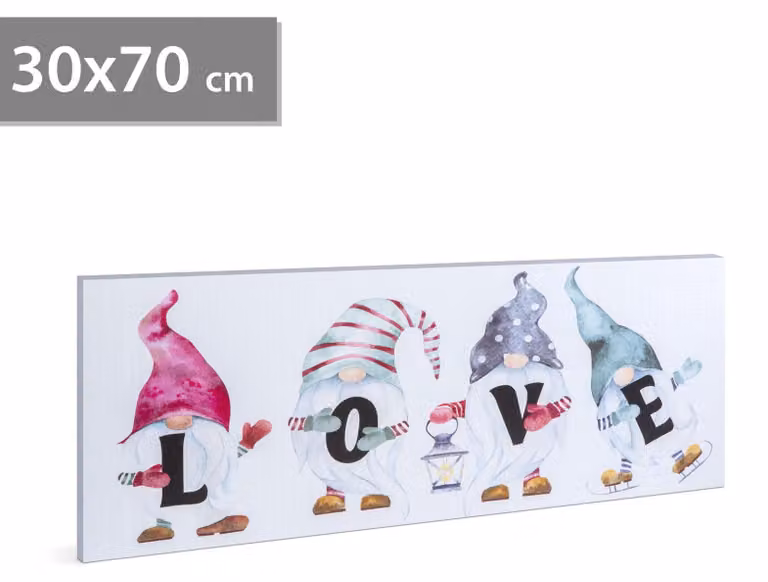 Lampada a LED da parete con scritta "LOVE" - Alimentazione: 2 batterie AA, Dimensioni: 70 x 30 cm