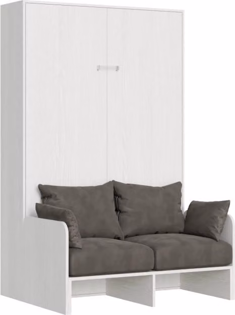 Letto a scomparsa verticale Kentaro Itamoby, colore Bianco Frassino, L/P: 120 x 190 cm – 1