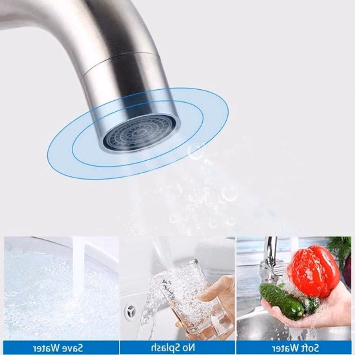 Rubinetto per acqua fredda in acciaio inossidabile, con molla, dotato di un lungo beccuccio e una leva, ideale per lavabi e servizi igienici – design moderno e resistente