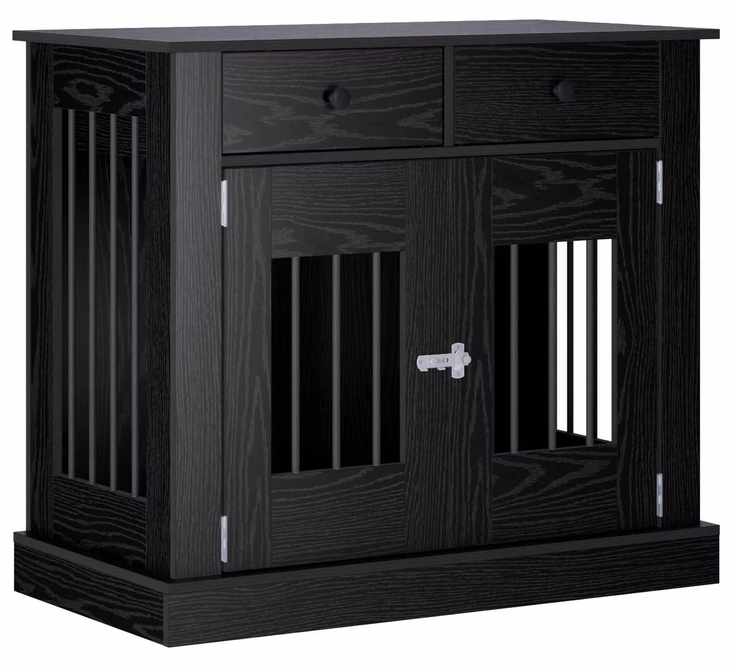 Mobile per trasportini per cani, colore nero, aspetto legno di quercia, dimensioni 90 x 47,5 x 80 cm