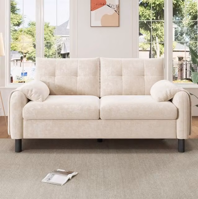 Divano modulare a 2 posti MODFU in tessuto beige L: 158 cm, P: 80 cm, H: 88,5 cm