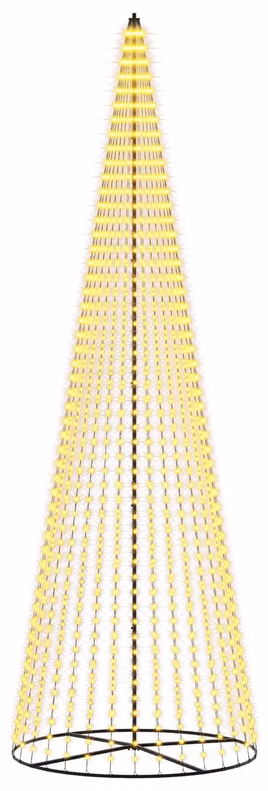 Albero di Natale a LED, altezza 485 cm, 1632 LED, luce bianca calda, struttura in ferro, colore nero