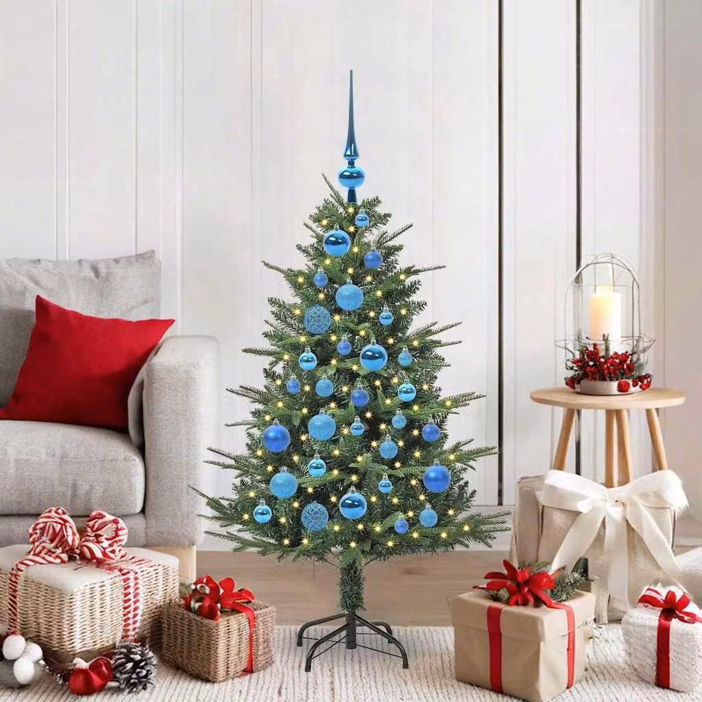 Maison Exclusive - Albero di Natale artificiale illuminato con set di palline verdi