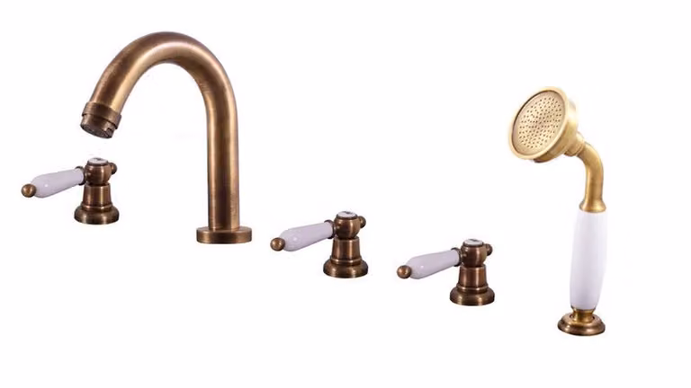 Slezák-RAV Miscelatore per vasca da bagno Slezák RAV Morava Retro MK562PSM Colore: ottone vecchio, Dimensione: 1/2''