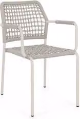 Sedia con braccioli RAJADA Wall Bizzotto in alluminio verniciato e poliestere beige per esterno