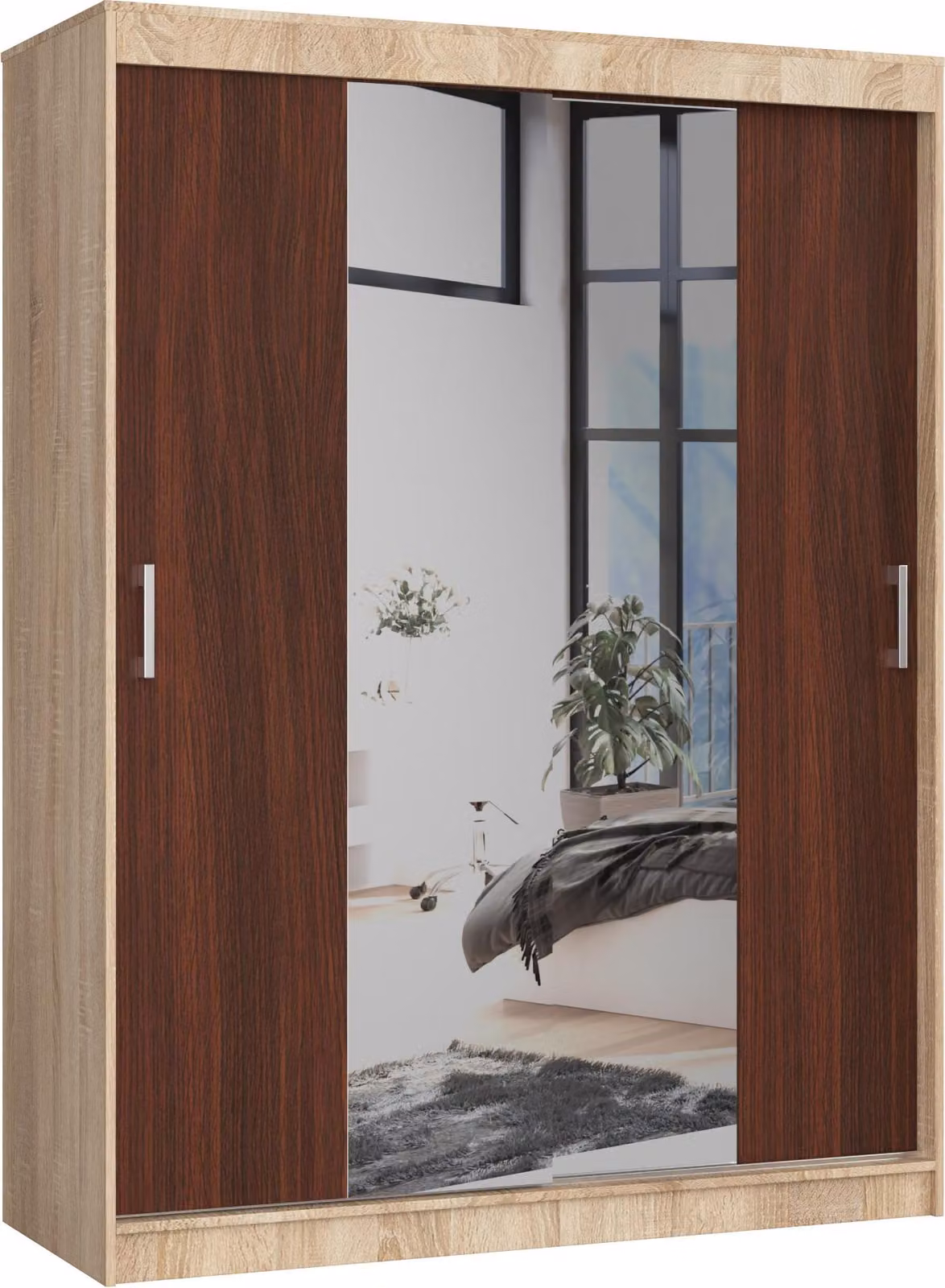 Akord Armadio Scorrevole Sonoma/Wenge 150X60X200 Cm