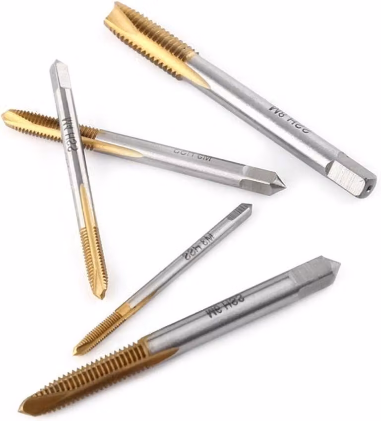 Set di utensili per il taglio di fili, compatibile con filettature M3, M4, M5, M6 e M8 - Set da 5 pezzi per tagliare e riparare filettature, con sistema di bloccaggio frontale