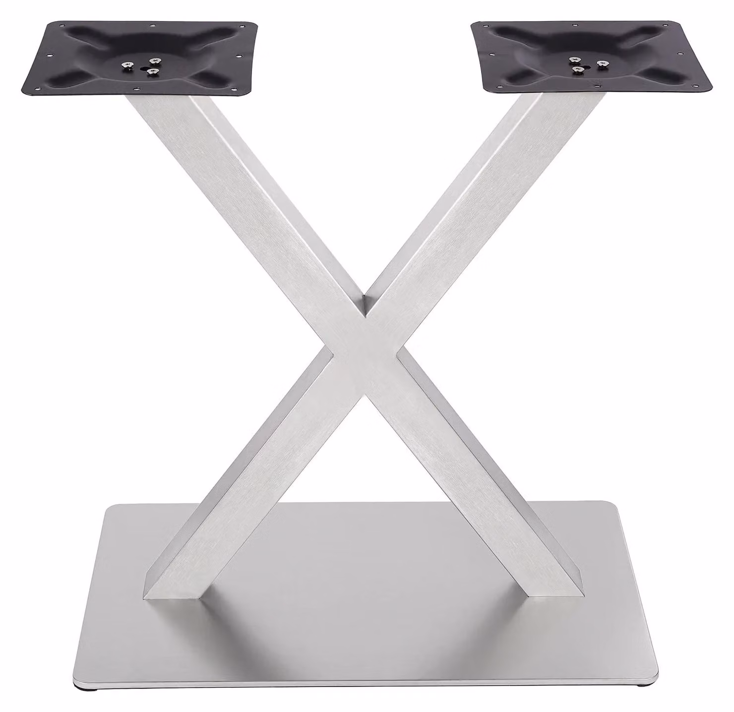 Struttura per tavolo in metallo - Gambe a forma di X - Acciaio inossidabile - Autoportante - Base di appoggio 70 x 40 cm - Argento - Adatta per scrivanie fai-da-te