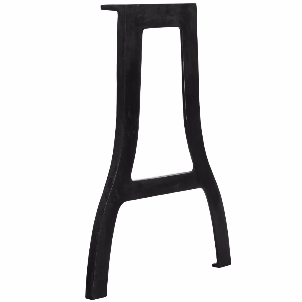 Coppia di gambe per tavolo da pranzo vidaXL in metallo nero con design a X in stile industriale, H: 72 cm, L: 60 cm, P: 60 cm – 2
