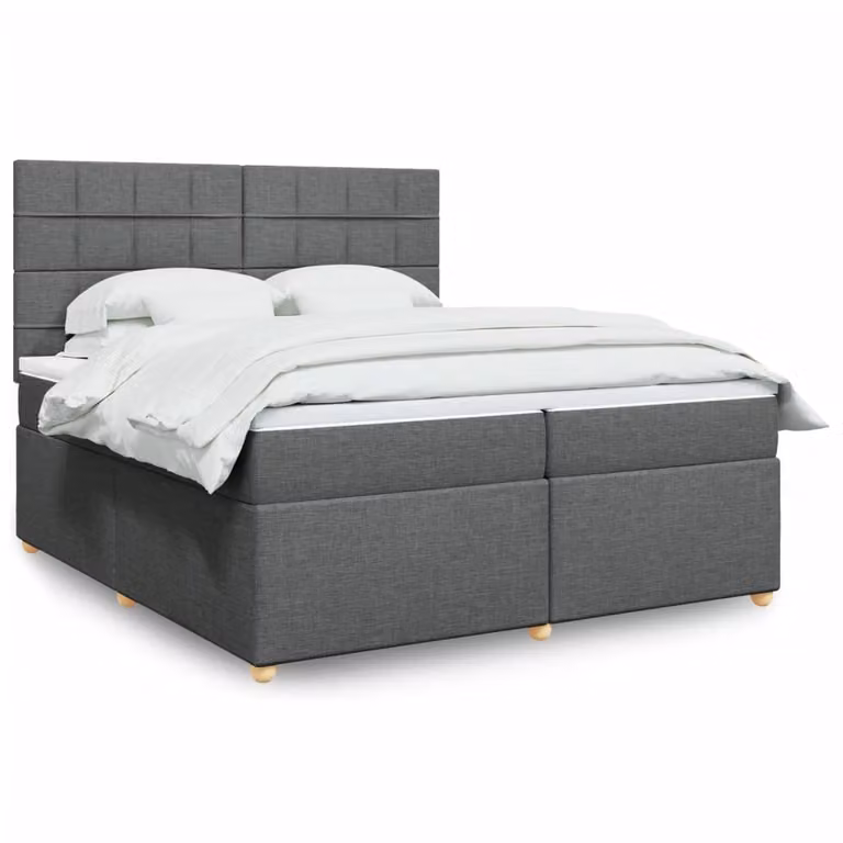 vidaXL Letto Ibrido con Materasso Grigio e Bianco L/P: 200 x 200 cm