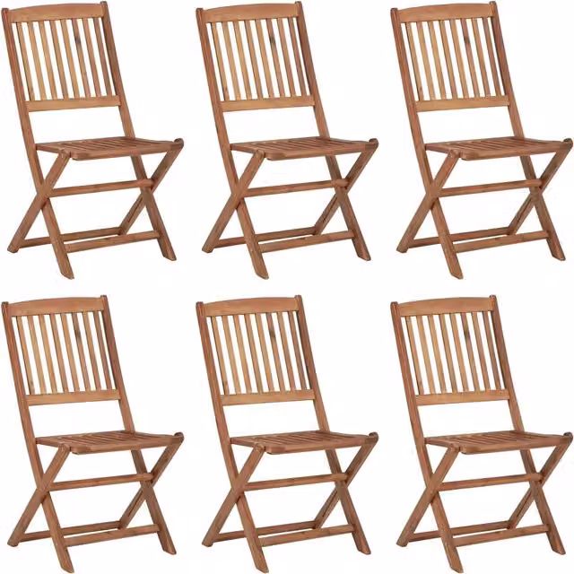 Sedie Pieghevoli 6 pz con Cuscini Massello Acacia 3074999