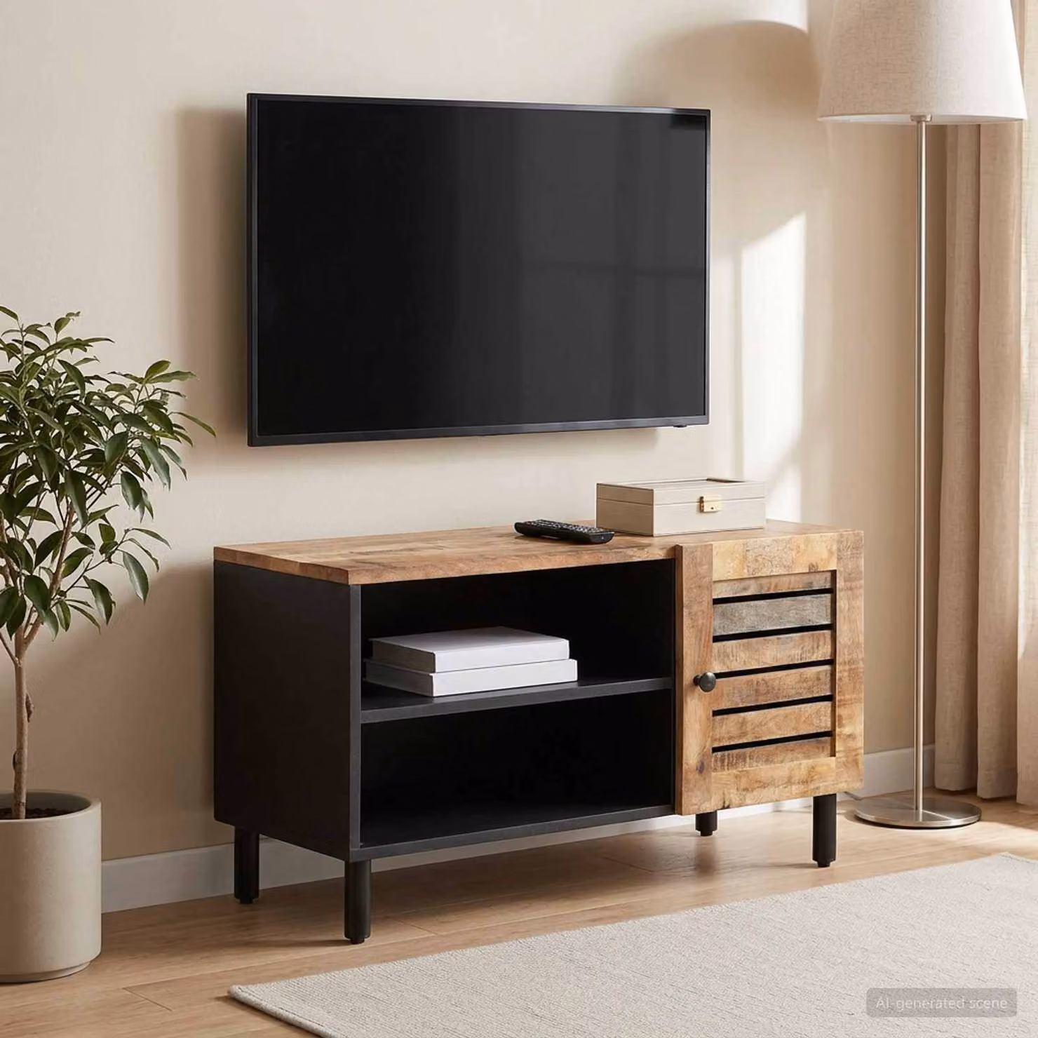 Armadio di stoccaggio moderno vidaXL in legno di mango marrone L 80 cm, P 33 cm, H 46 cm