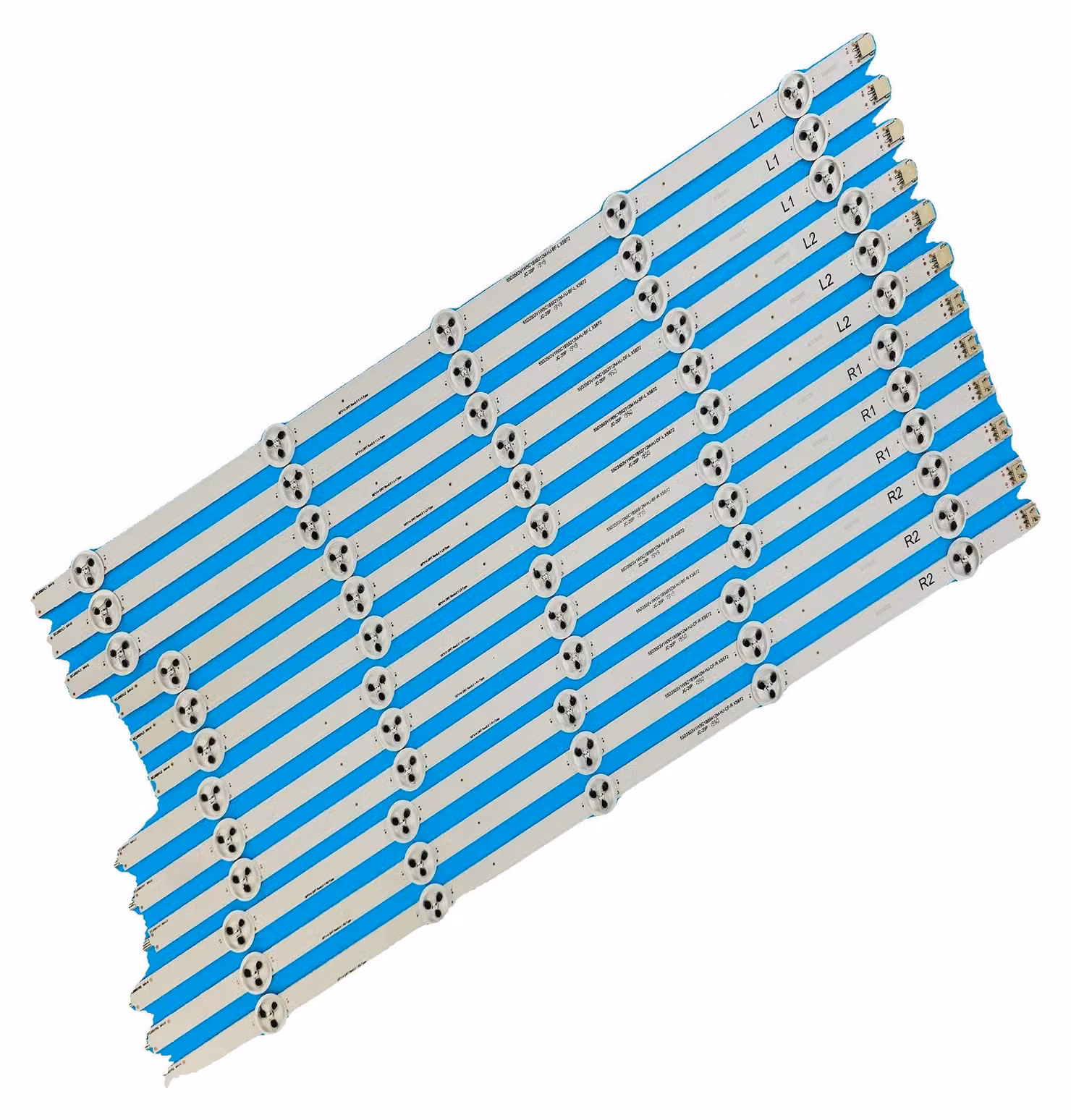 Striscia luminosa a LED, lunghezza 1120 mm, 10 LED per striscia, tensione 3 V per LED, certificata CE, compatibile con diversi modelli di TV