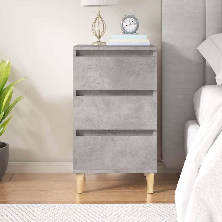 Comodino sospeso vidaXL in legno e MDF, Grigio e Marrone, L: 40 cm, P: 35 cm, H: 70 cm