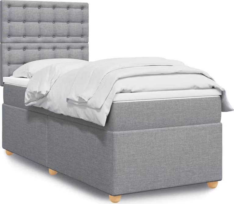 Maison Exclusive - Giroletto a Molle con Materasso Grigio Chiaro 80x200 cm Tessuto