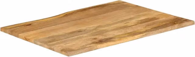 Piano per tavolo o scrivania in legno massello di mango con bordi vivi, colore marrone, L: 90 cm, P: 80 cm, H: 2,5 cm