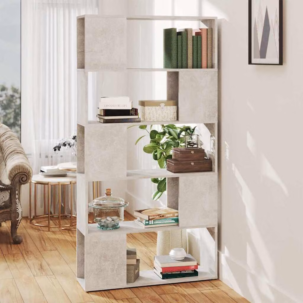 Libreria/Divisorio vidaXL Grigio Cemento in MDF L: 80 cm, P: 24 cm, H: 155 cm
