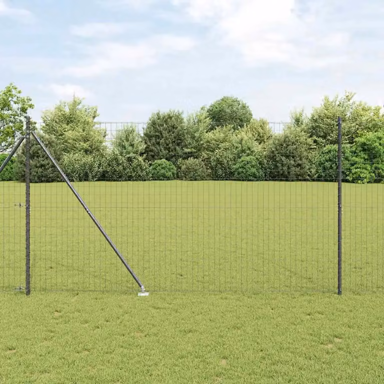 Recinzione Euro vidaXL in acciaio rivestito in PVC grigio antracite, L: 10 m, H: 1,6 m