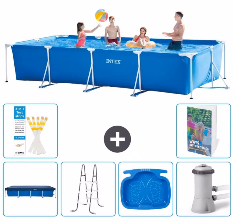 Piscina fuori terra rettangolare - 450x220x84 cm - composta da 5 elementi, modello S140