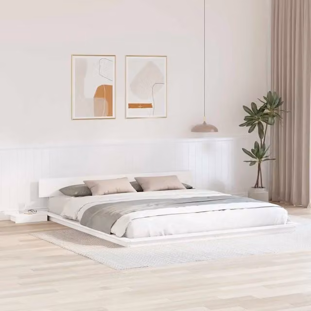 Struttura del letto Bianco 200 x 200 cm legno 872387